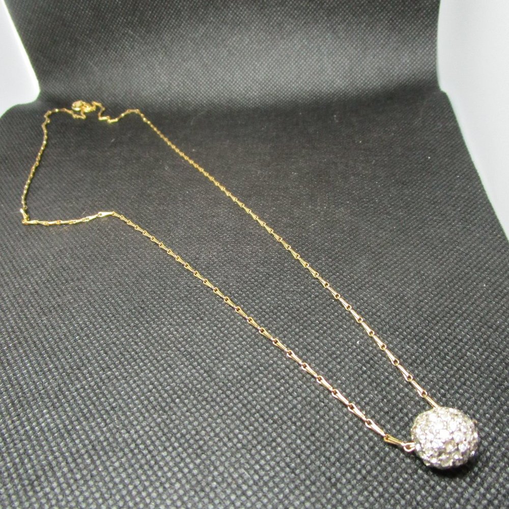 Gold Chain Necklace with Crystal Pendant